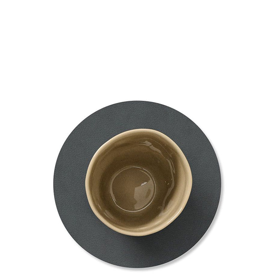 Round Nupo Leather Glass Mats