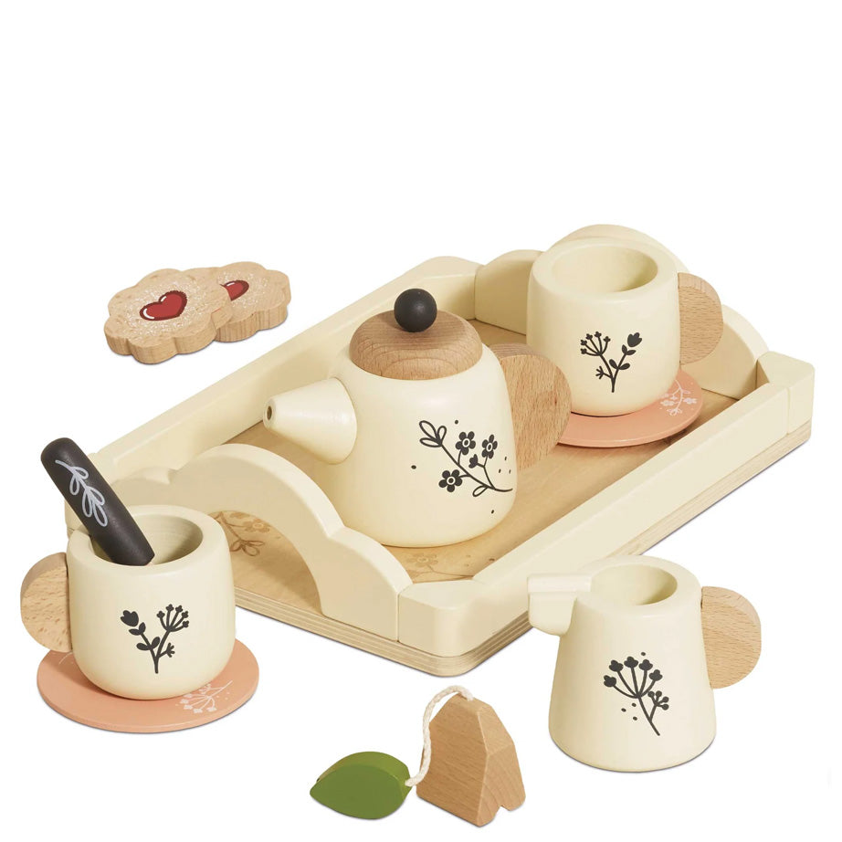Wooden Tea Set & Tray