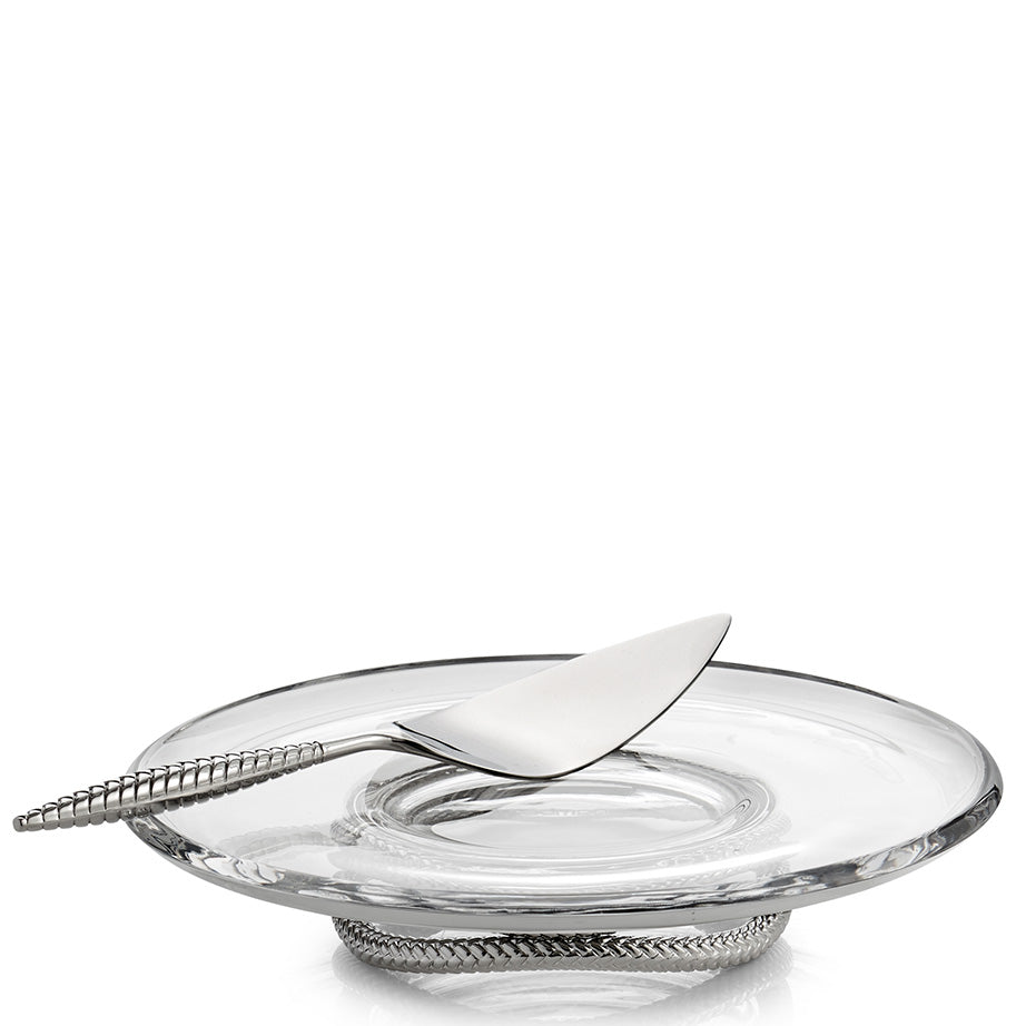 Braid Pedestal Cake Plate with Server