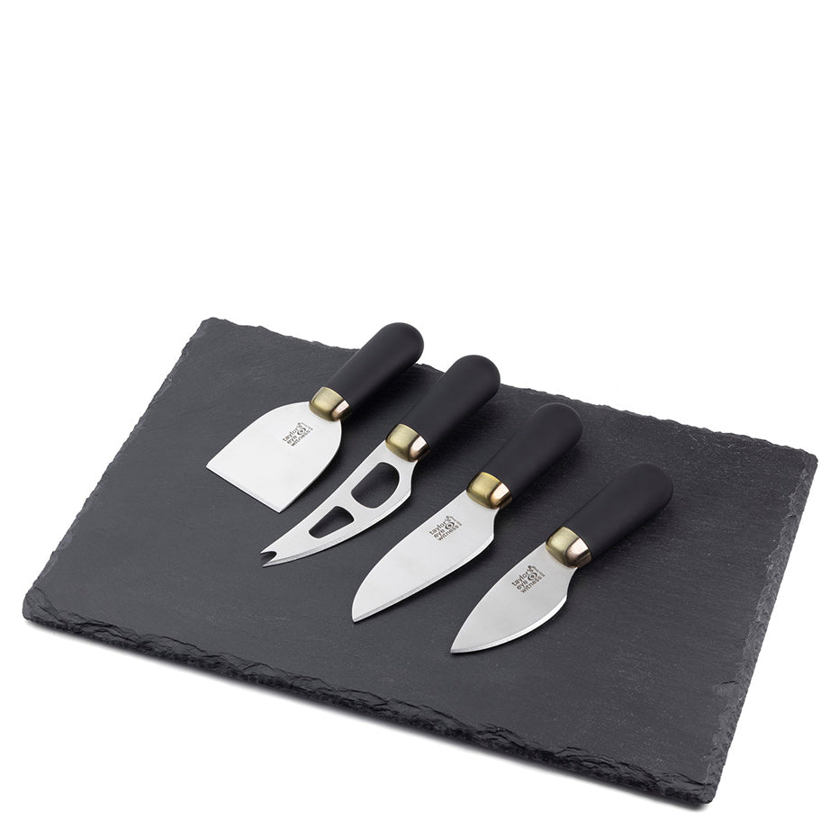 Brooklyn Cheese Knife Set with Slate Board