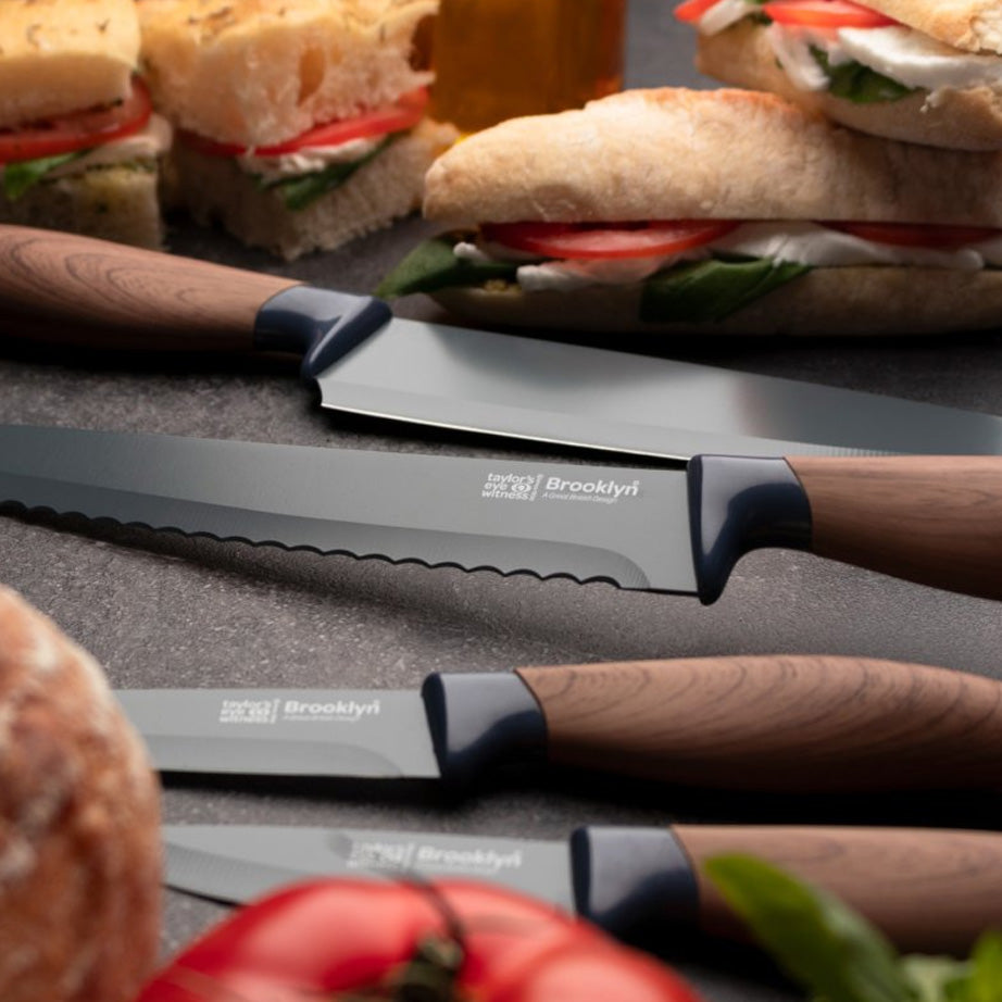 Brooklyn Walnut 5-Piece Knife Block Set