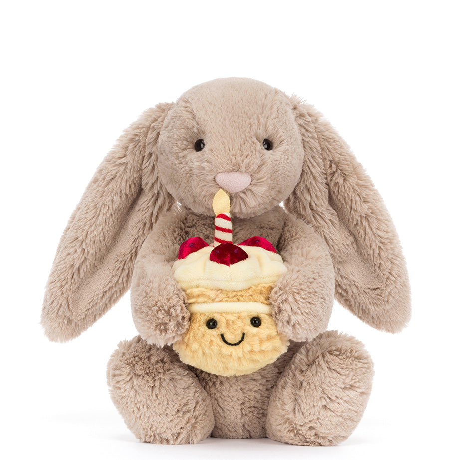 Bashful Bunny with Birthday Cake