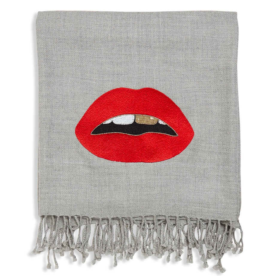 Jonathan Adler Lips Embellished Throw