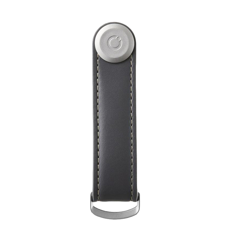 Orbitkey Leather Key Organizer Charcoal with Grey Stitching