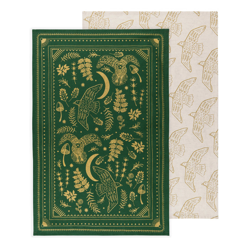 Moonlit Linen and Cotten Dishtowel Set