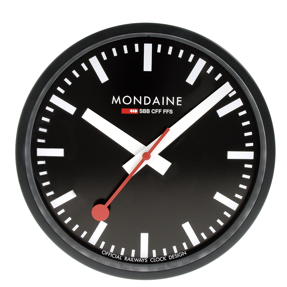 Mondaine Swiss Railways Clock | Black