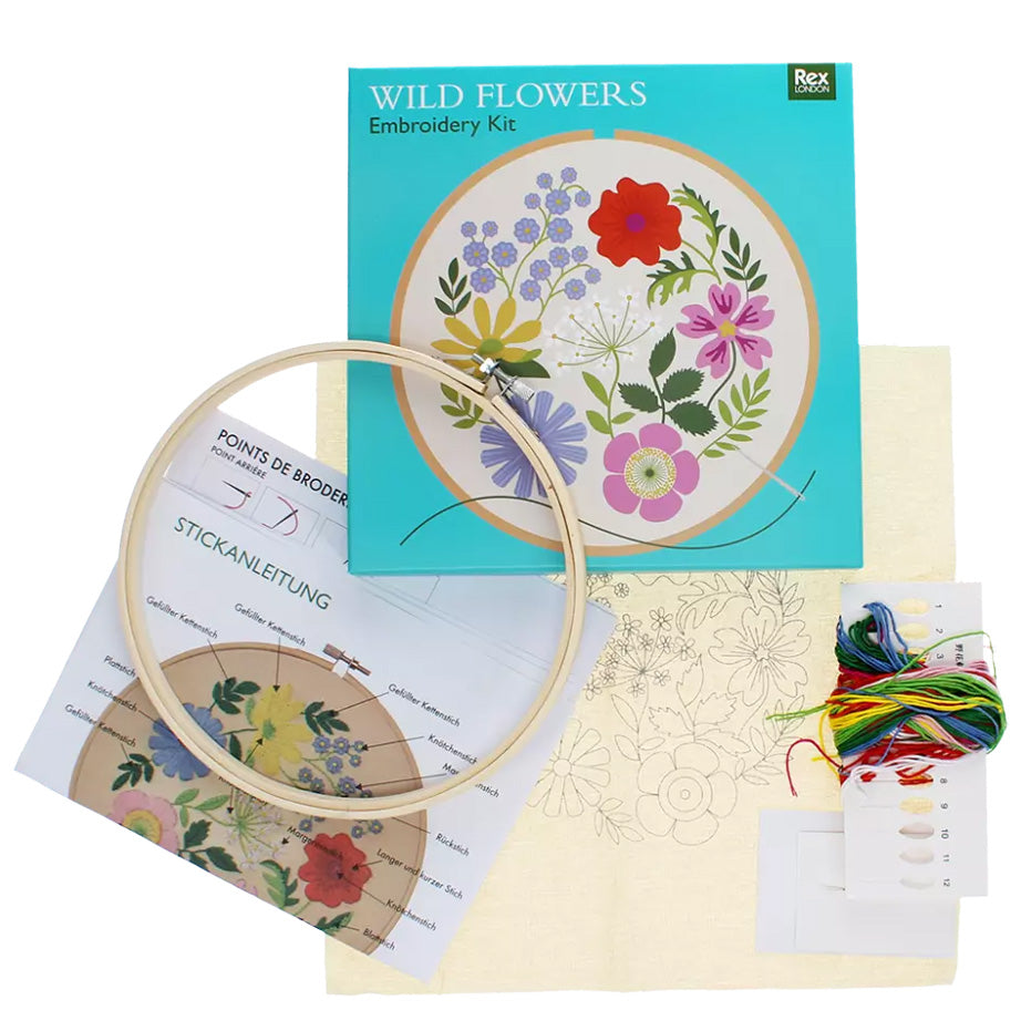 Wild Flowers Embroidery Kit