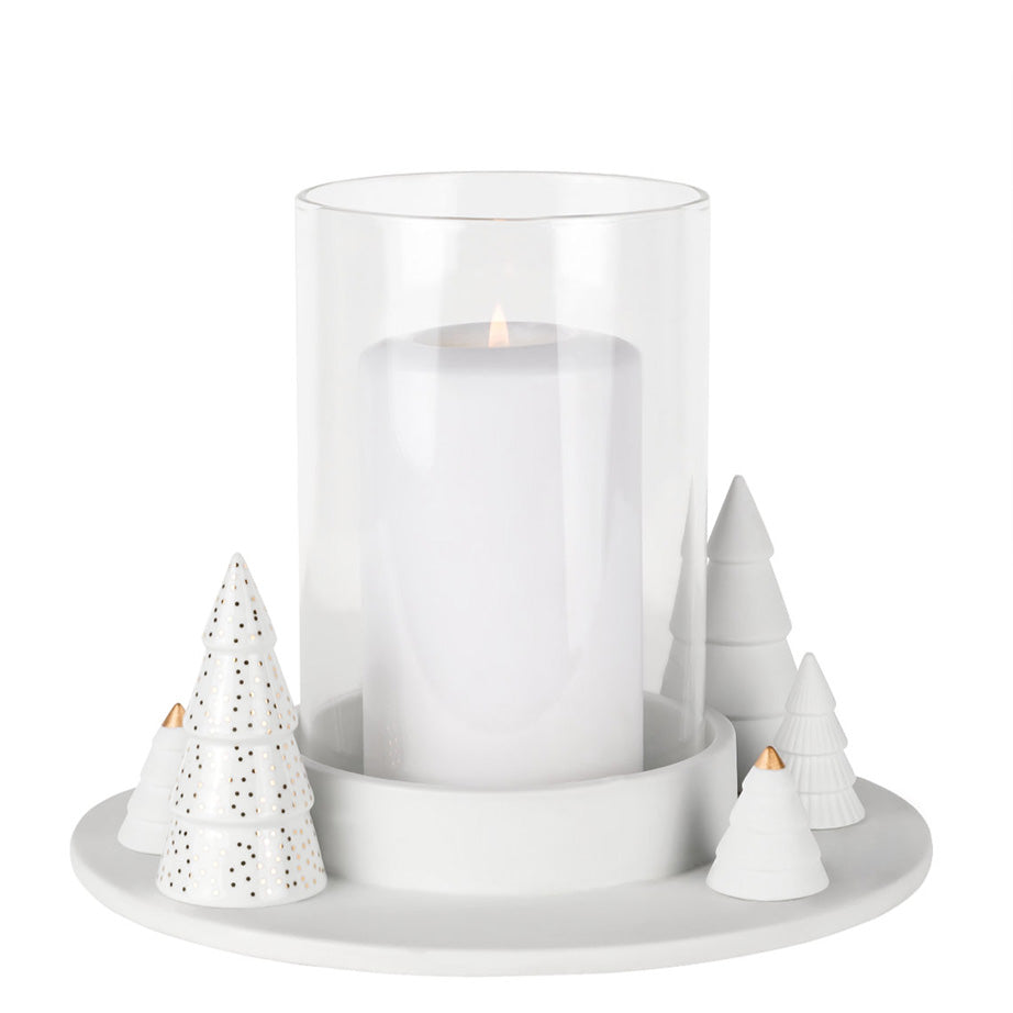 Fir Tree Hurricane Candle Holder