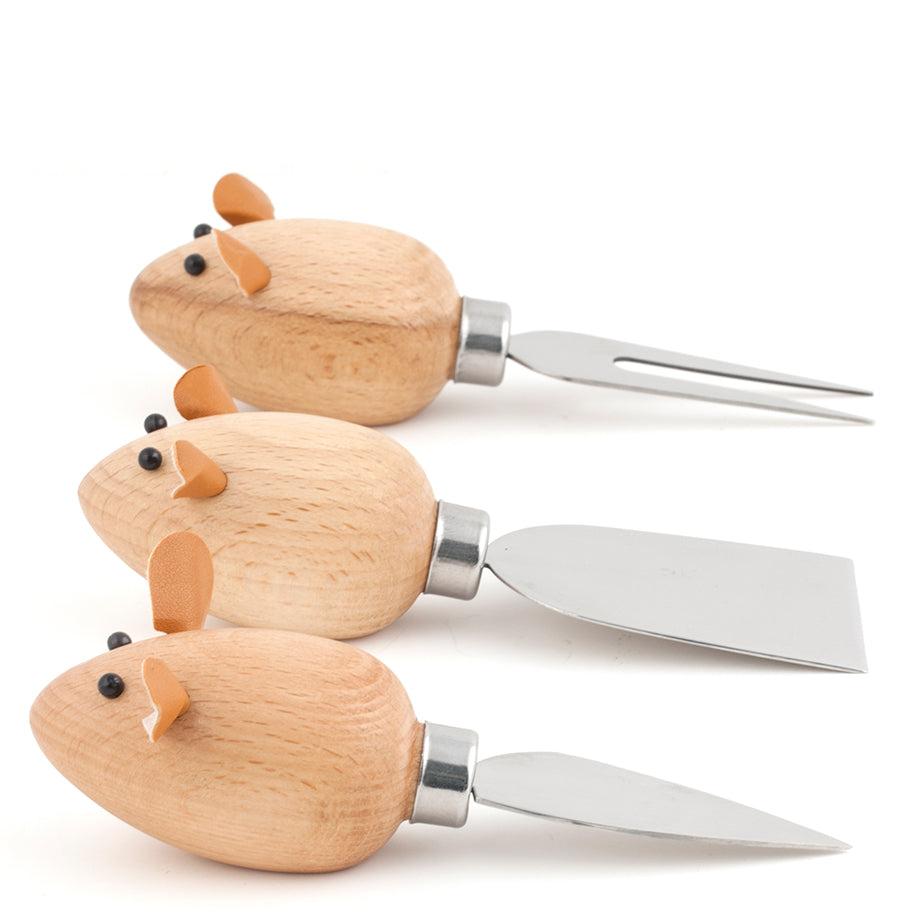 Kikkerland Mouse Cheese Knives set of 3 CHS08