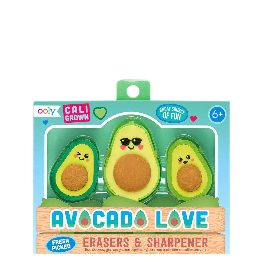 Avocado Love Erasers and Sharpener
