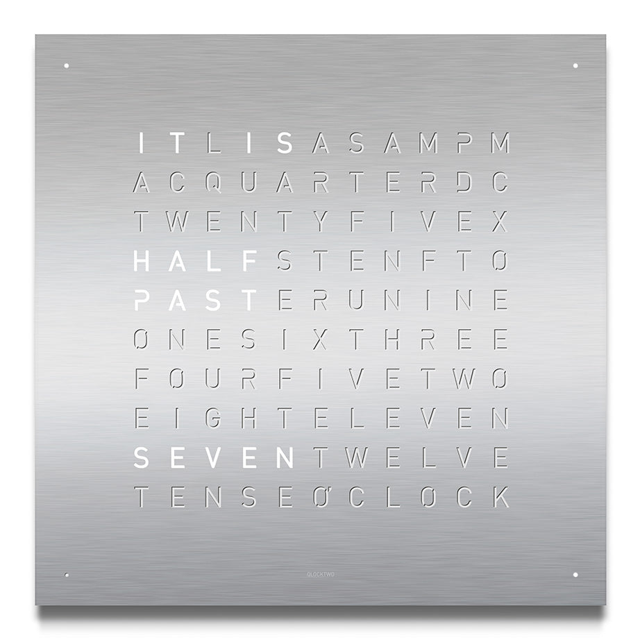 QLOCKTWO Wall Clock | Brushed Stainless Steel