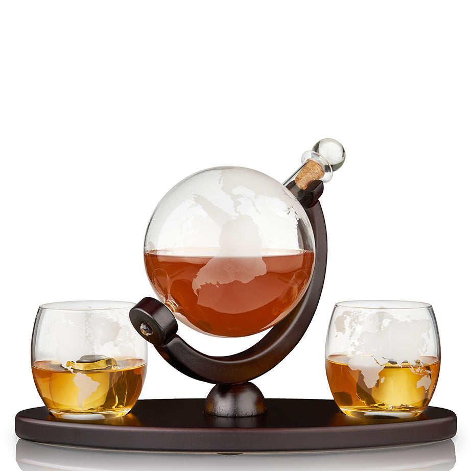 Globe Decanter & Whiskey Tumblers Set